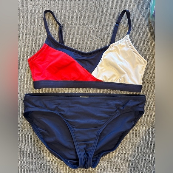 D10.7. Kona Sol bikini red white and blue. M - Picture 1 of 3